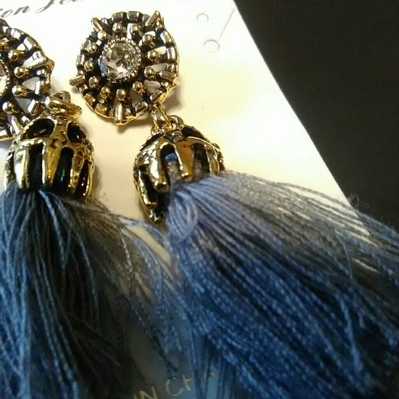 Hot Trendy Beautiful Gray Tassel Earring Set - Picture 4 of 7